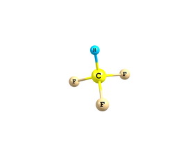 Fluoroform molecule isolated on white