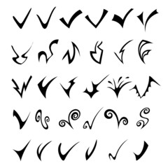 Set of 30 vector check elements.