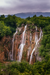 Naklejka premium Waterfall in Plitvice Lakes National Park, Croatia