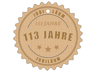 je113 JubiläumsEtikett 113 - vintagedesign - 113 Jahre - g2013