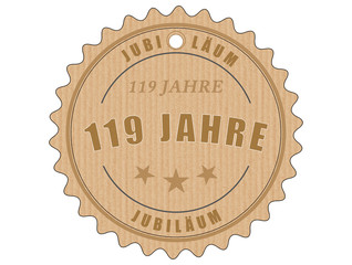 je119 JubiläumsEtikett 119 - vintagedesign - 119 Jahre - g2019