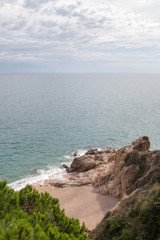 Mediterranean sea coast at Callelle city, Catalonia, Spain.