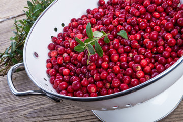cranberries in a colander
