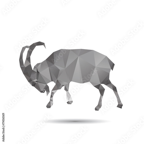 "Abstract goat isolated on a white backgrounds, vector illustrati