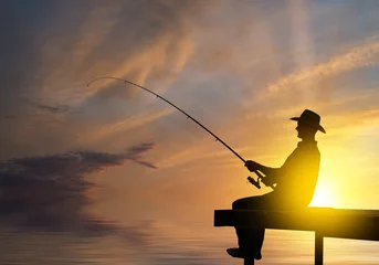 Fotobehang Evening fishing © adam121