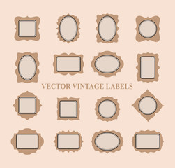 Set of vintage frames and design elements - vector illustration