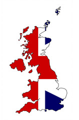 United Kingdom Map and Flag - obrazy, fototapety, plakaty