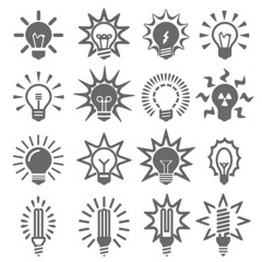 Light bulbs. Bulb icon set