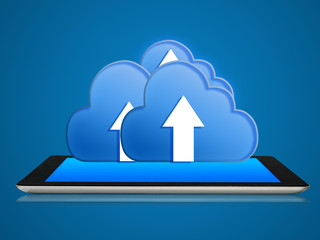 Tablet and cloud computing connection.