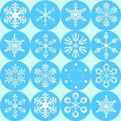 Snowflakes in circles