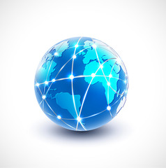 World network communication and technology, vector illustration