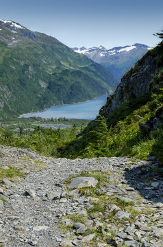 Alaskan Fjord on bright sunny day