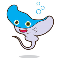 Ray fish cute cartoon eps 10 vector