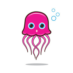 Jellyfish cute cartoon eps 10 vector