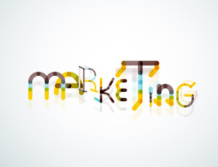 Marketing word font concept
