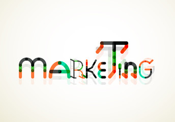 Marketing word font concept