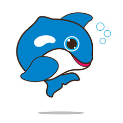 Whale fish cute cartoon eps 10 vector
