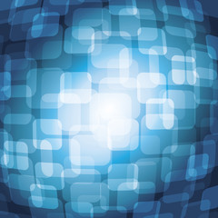 3D Warped Squares On Blue Background