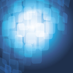 3D Warped Squares On Blue Background