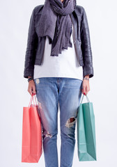 Woman with shopping bags