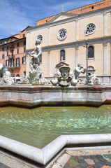 Piękna fontanna del Moro na Piazza Navona w Rzymie, Włochy