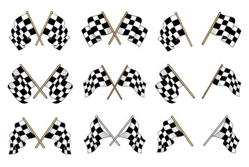 Set of vector checkered flags