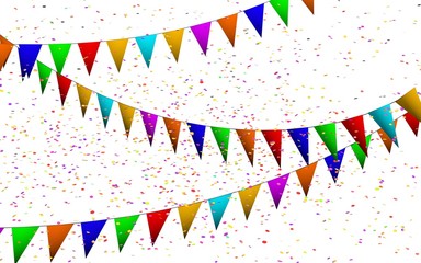Gekleurde Confetti en vlaggetjes