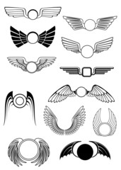 Heraldic wings set