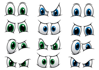 Set of cartoon eyes showing various expression