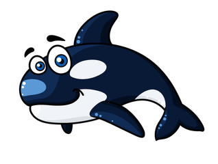 Obraz premium Happy cartoon orca or killer whale