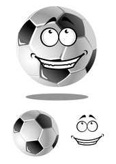 Happy cartoon soccer or football ball