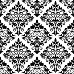 Black and white arabesque seamless pattern design