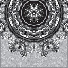 Circle grey lace ornament, round ornamental geometric doily patt