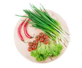 Fresh vegetables on cutting board