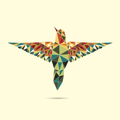 geometric hummingbird abstract colour eps 10 vector © AnuchitTS