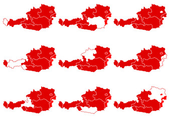 Österreich Landkarte Bundesländer abstrakt