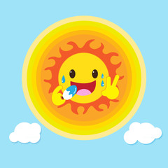 sun like eat ice cream eps 10 vector