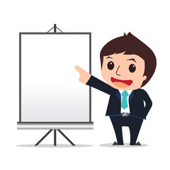 businessman presented cartoon eps 10 vector