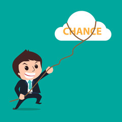 businessman clutch of chance cartoon eps 10 vector