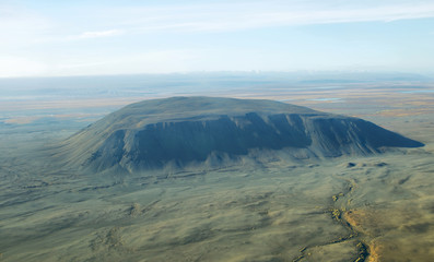 Fototapeta na wymiar Aerial view of volcanic landscape