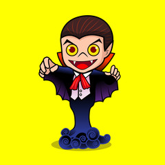 Dracula catoon happy eps 10 vector