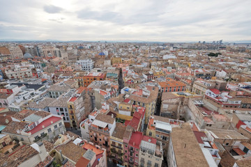 Fototapeta na wymiar View of the roofs of Valencia, Spain