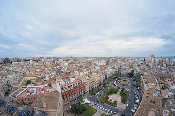 Fototapeta na wymiar View of the roofs of Valencia, Spain