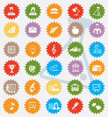 Education icon set,colour version,clean vector