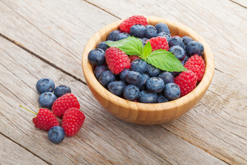 Blueberries and raspberries