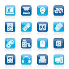 Computer Parts and Devices icons - vector icon set