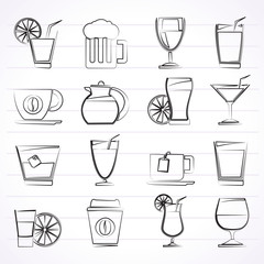 drinks and beverages icons  -vector icon set