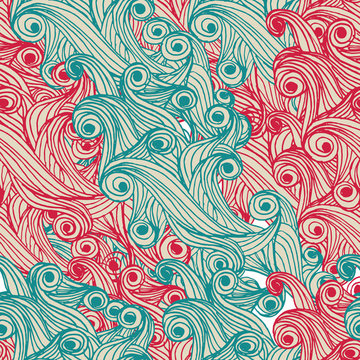 colorful seamless abstract hand-drawn pattern,