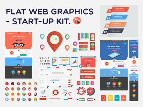 Flat web graphics - start-up kit