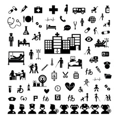 Doctor icon and hospital